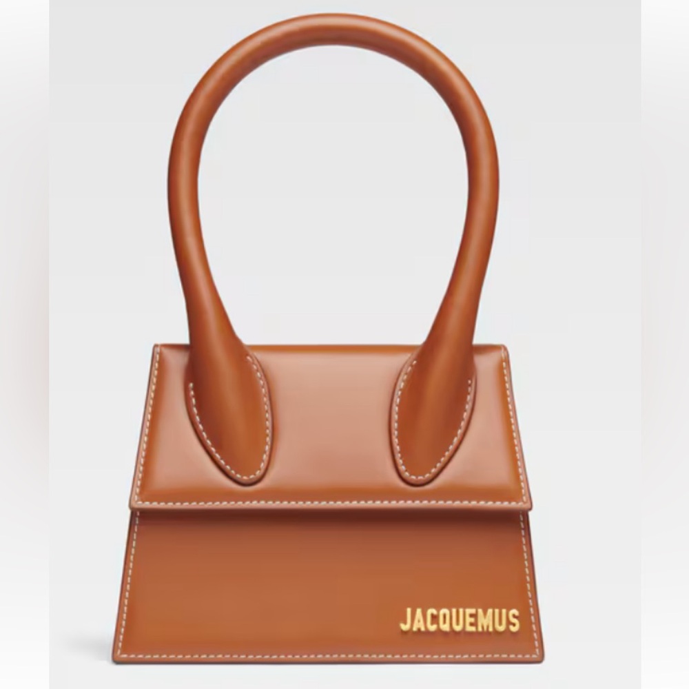 Jacquemus Mini Brown Leather Bag with Geometric Design